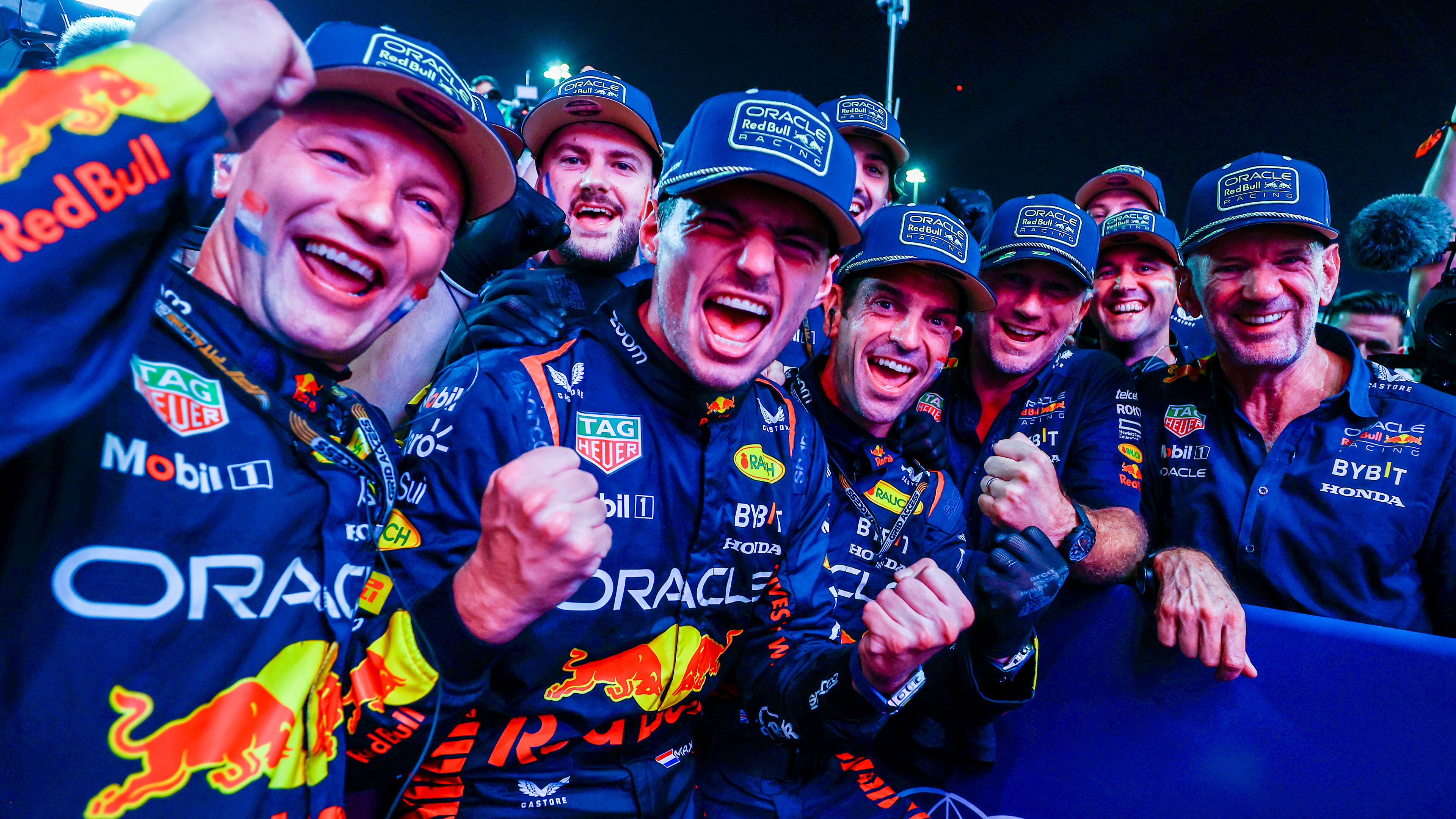 Max Verstappen celebrates his third Formula 1 world title in Qatar