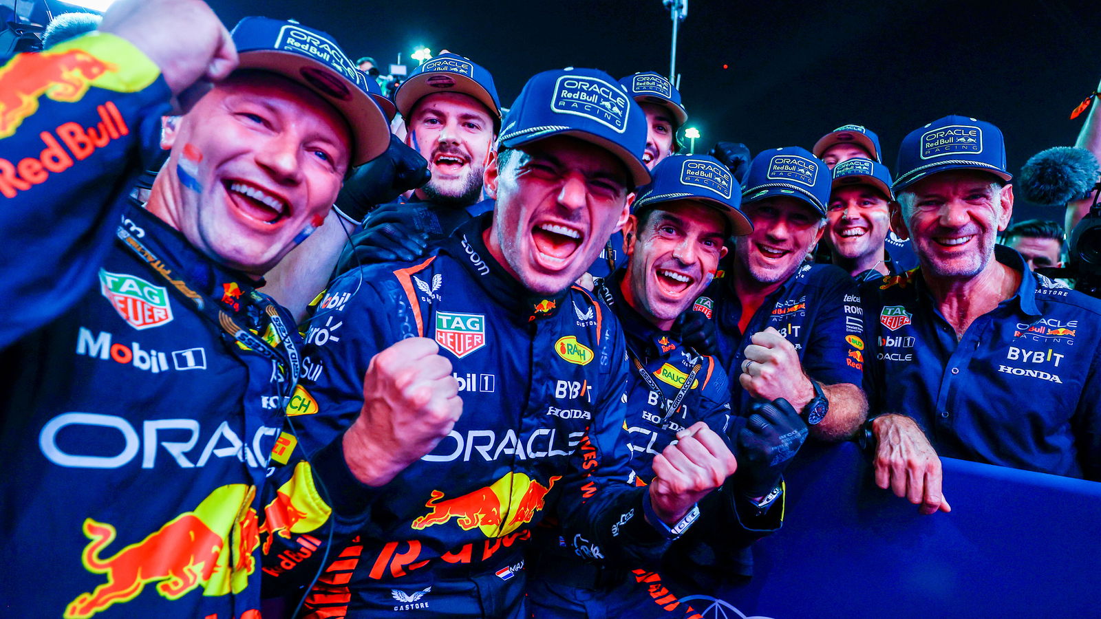 Max Verstappen celebrates his third Formula 1 world title in Qatar