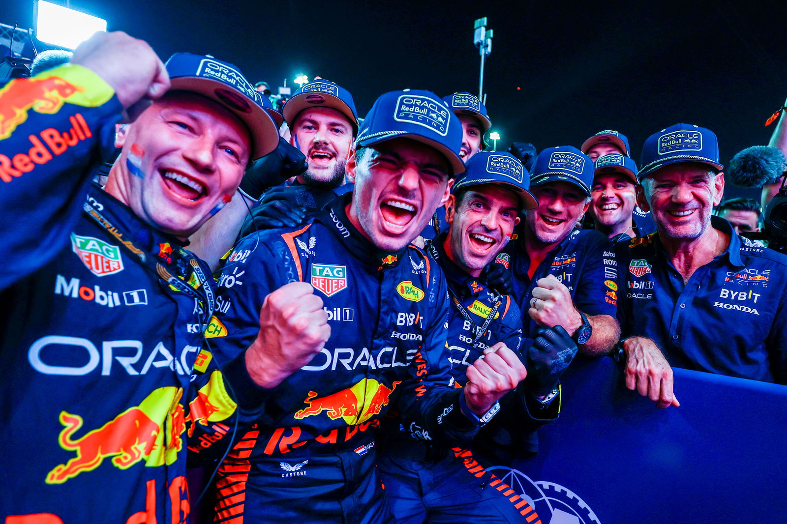 Max Verstappen celebrates his third Formula 1 world title in Qatar