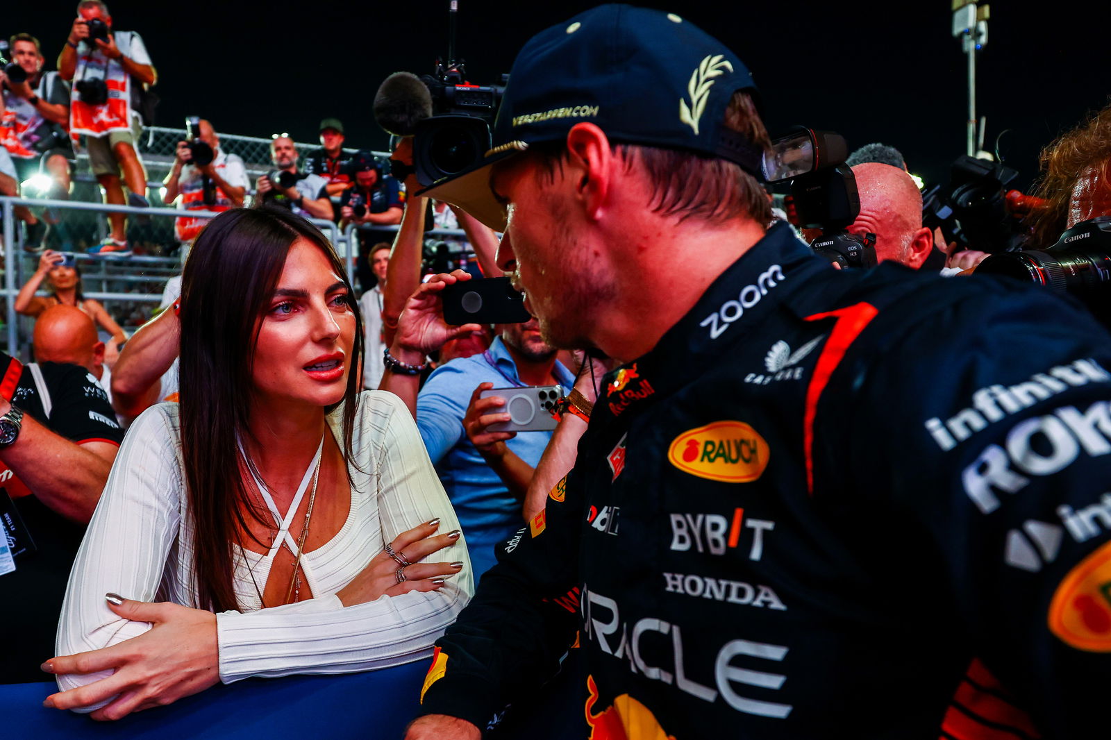 Kelly Piquet and Max Verstappen at the 2023 Formula 1 Qatar Grand Prix