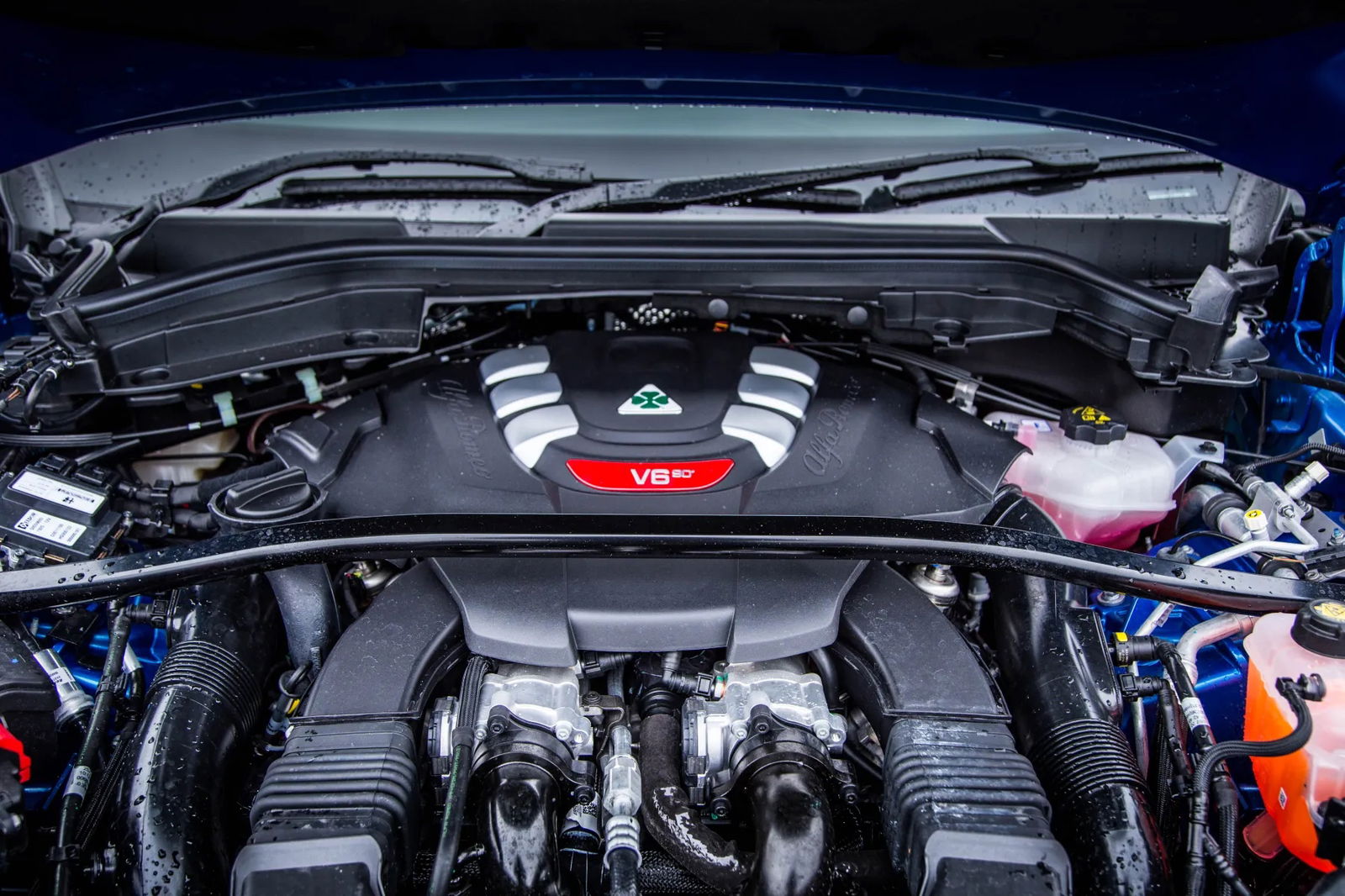 Alfa Romeo twin-turbo V6 in a Stelvio Quadrifoglio