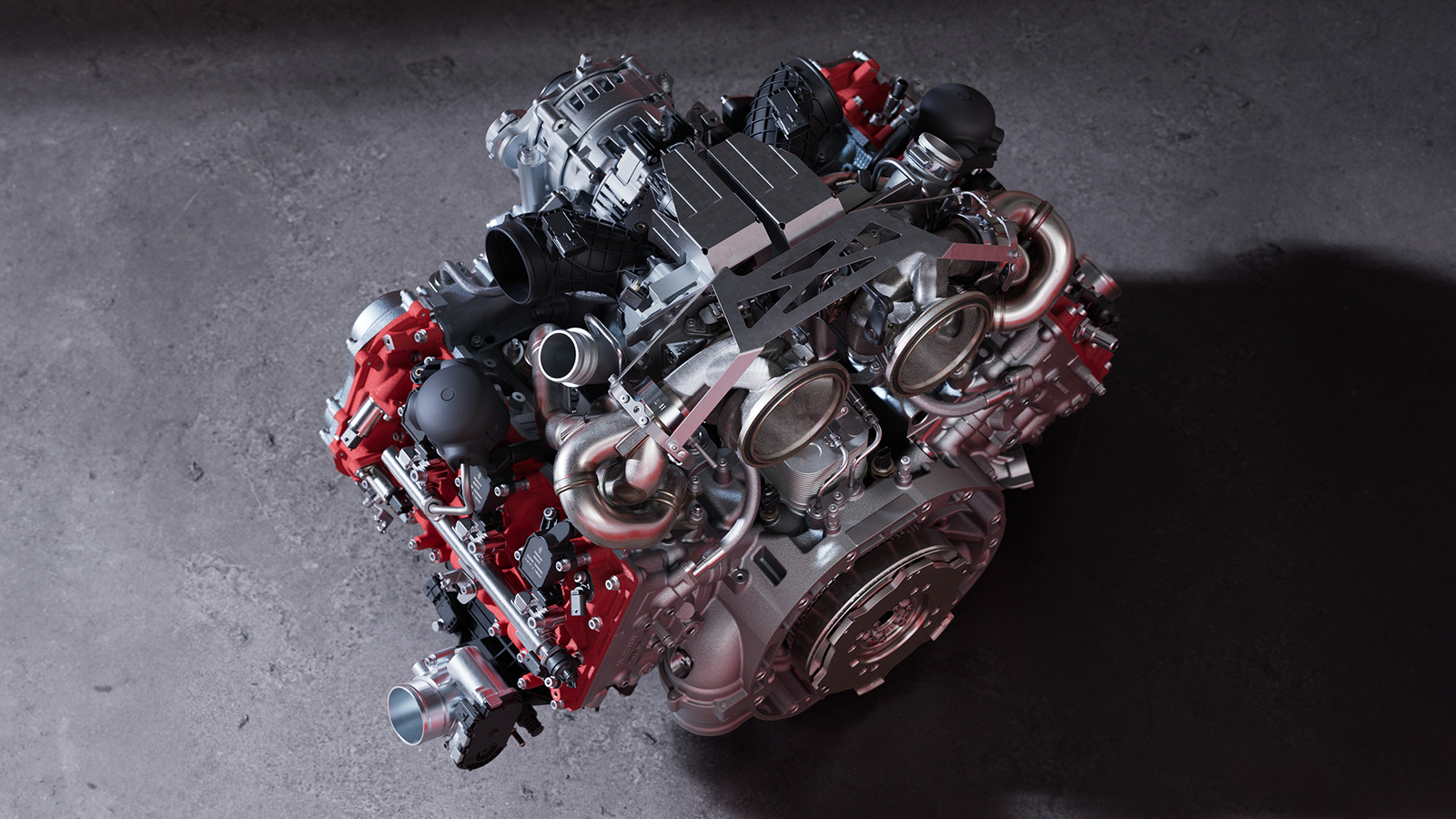 The V6 is shed of its hybrid components, with peak power at 690bhp