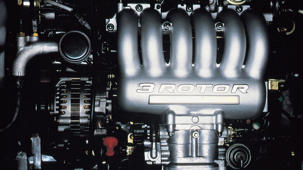 Mazda says the 'spirit' of its V12 lived on in other engine projects, including the three-rotor 20B used in the Eunos Cosmo.