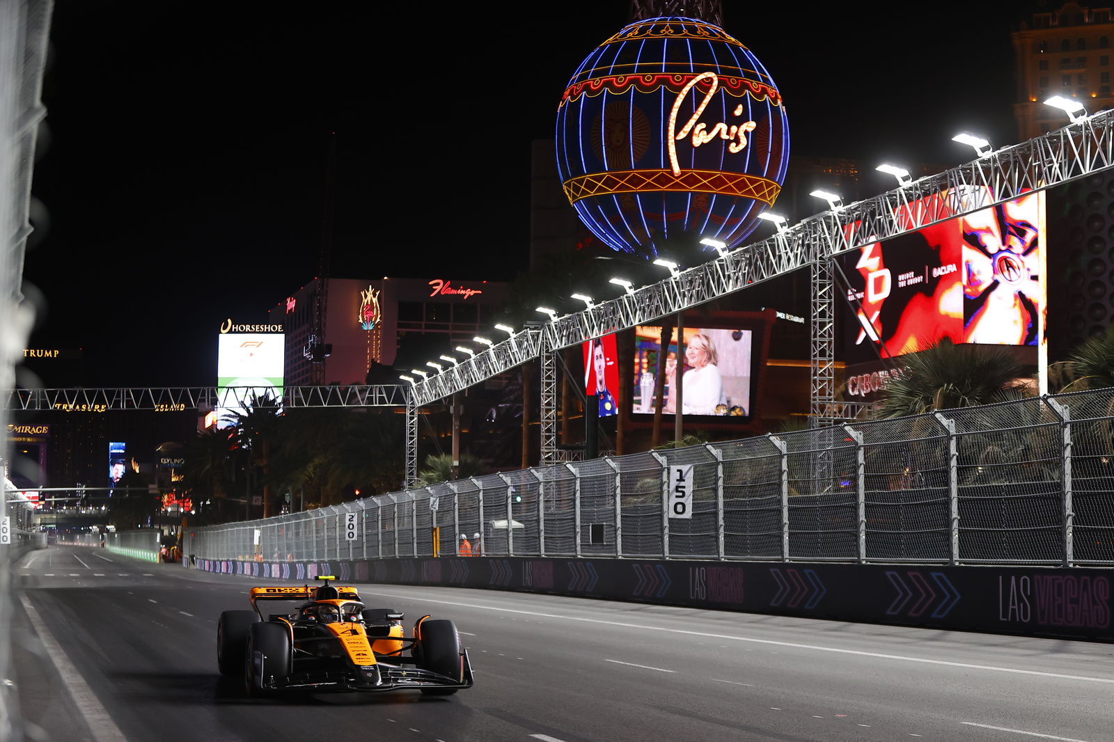 Lando Norris's McLaren during the 2023 Las Vegas Formula 1 Grand Prix