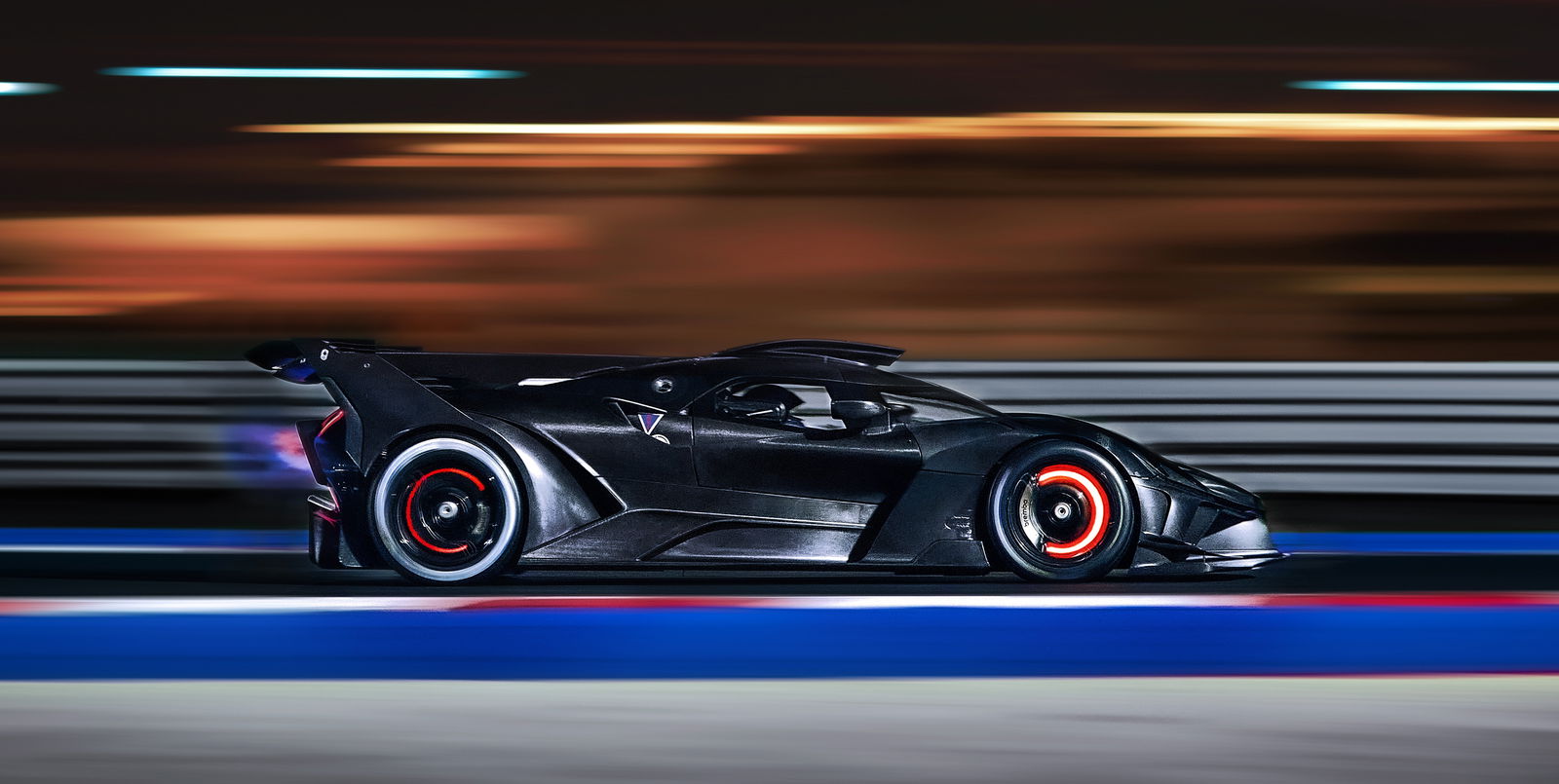 Bugatti Bolide with brakes glowing