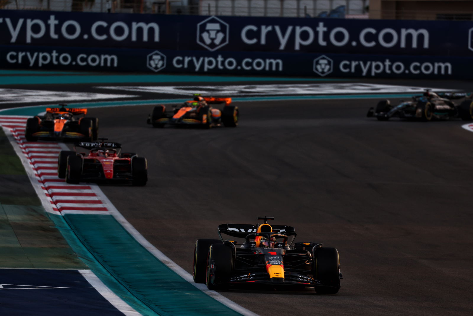 Max Verstappen driving in the 2023 Abu Dhabi GP