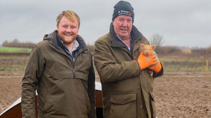 Kaleb Cooper, Jeremy Clarkson and a pig