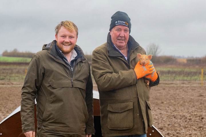 Kaleb Cooper, Jeremy Clarkson and a pig