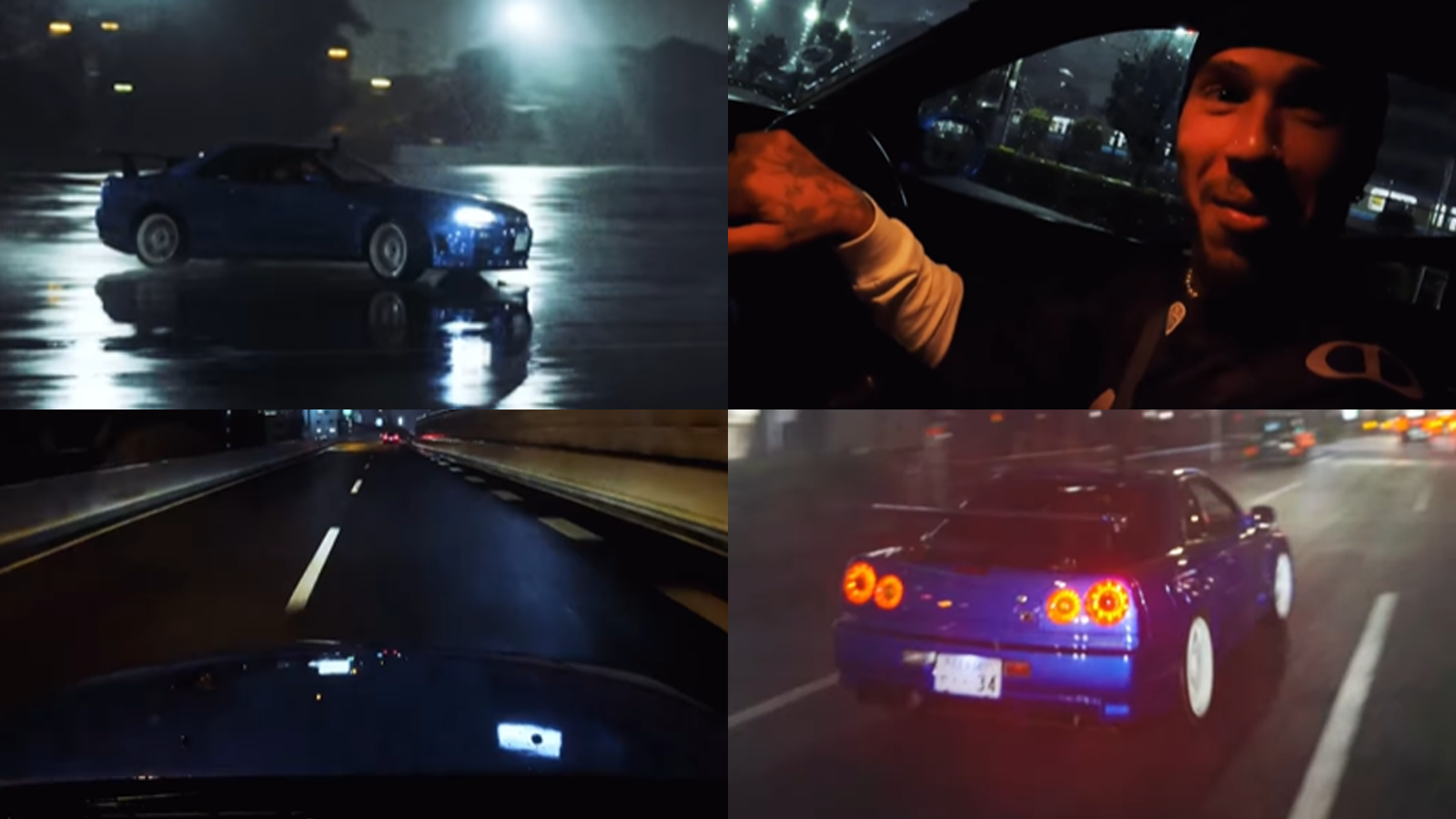 Lewis Hamilton Is Back To Whipping An R34 Skyline Around Tokyo