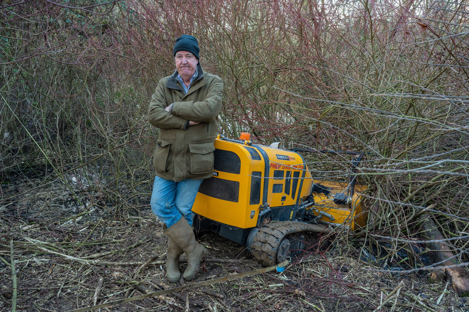 Jeremy Clarkson with a mulching machine