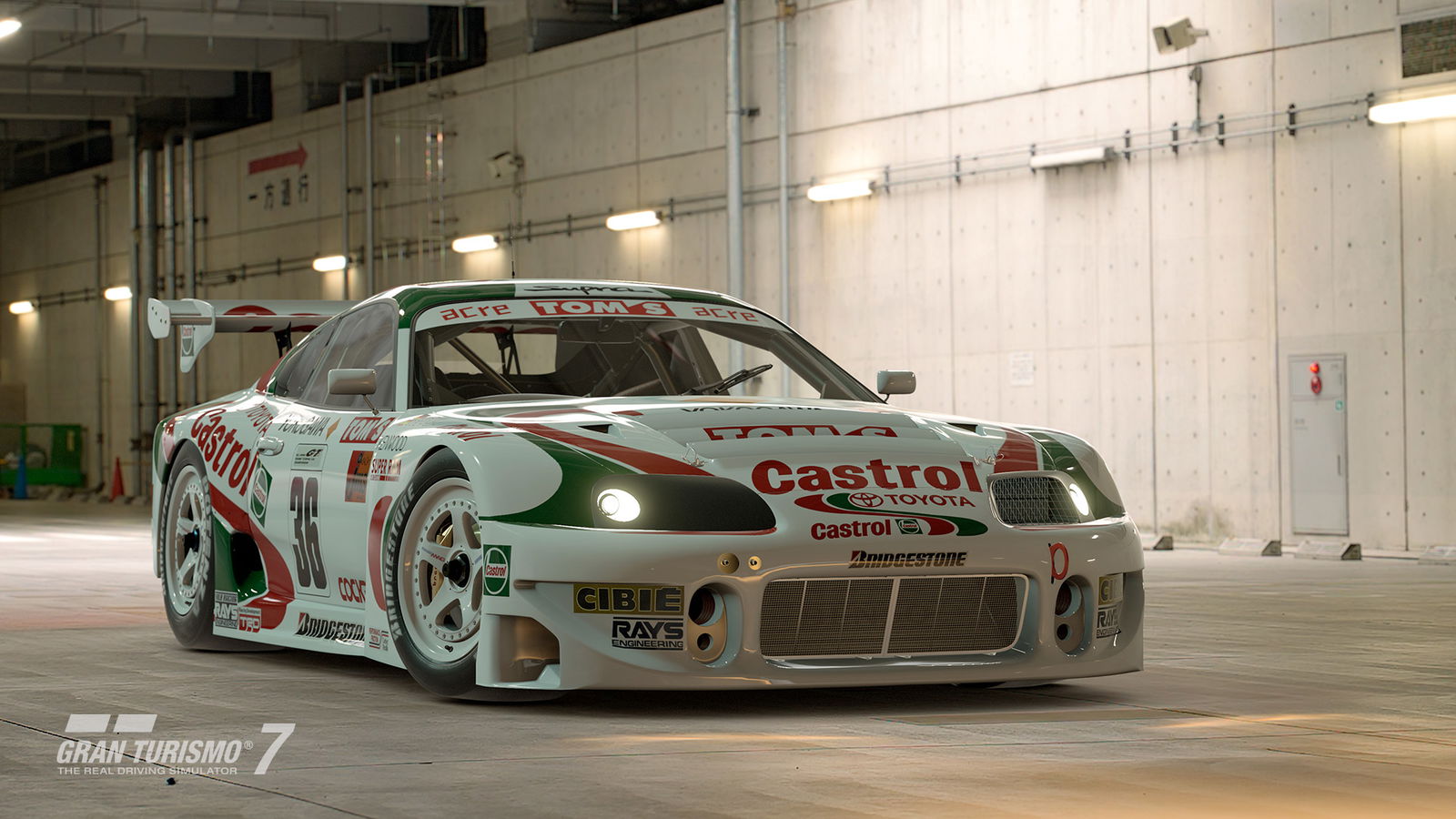 The Castrol TOM'S Toyota Supra, as featured in Gran Turismo 7
