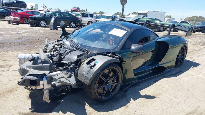 Crashed McLaren Senna - front