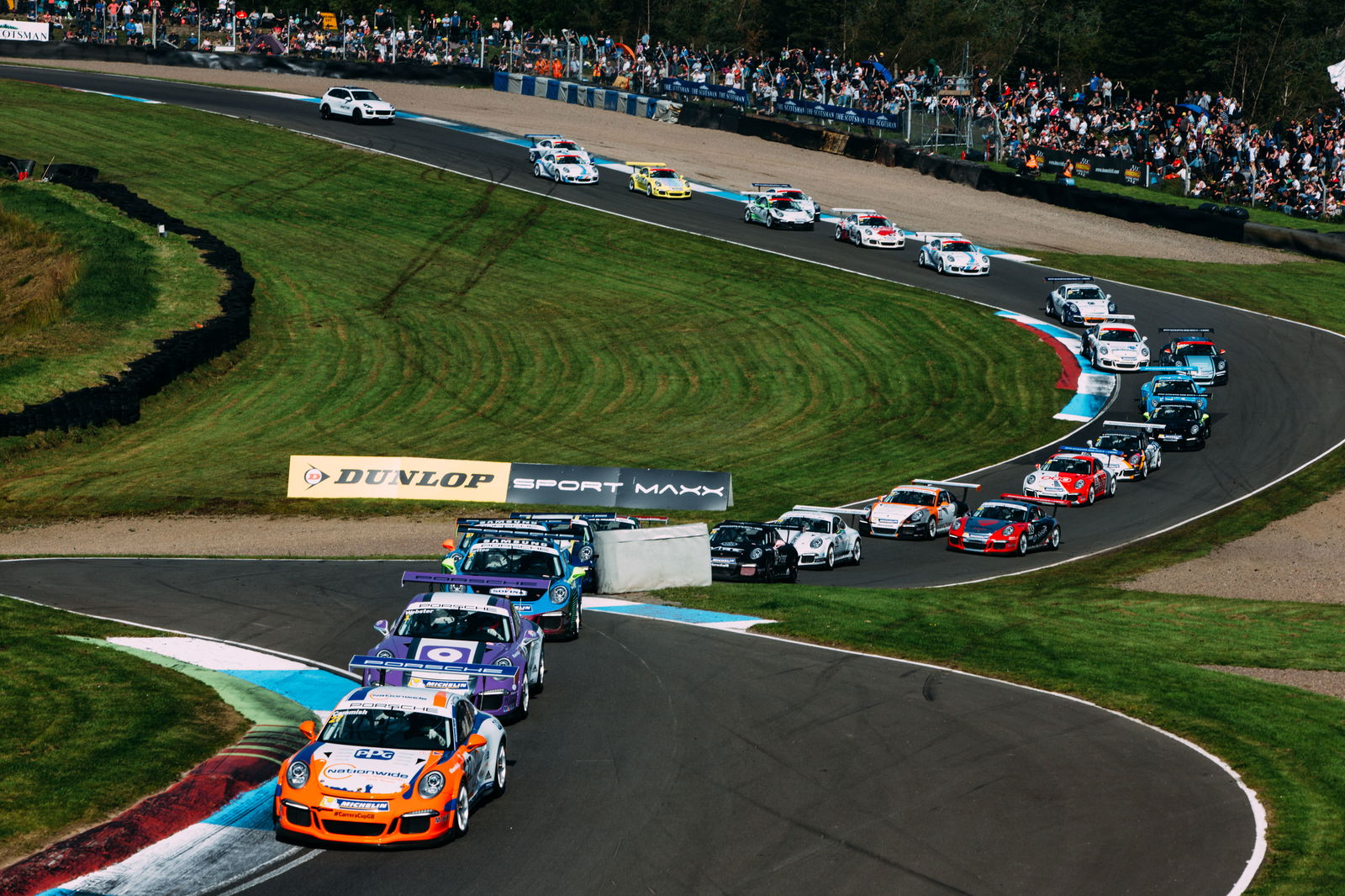 The Porsche Carrera Cup GB at Knockhill in 2015