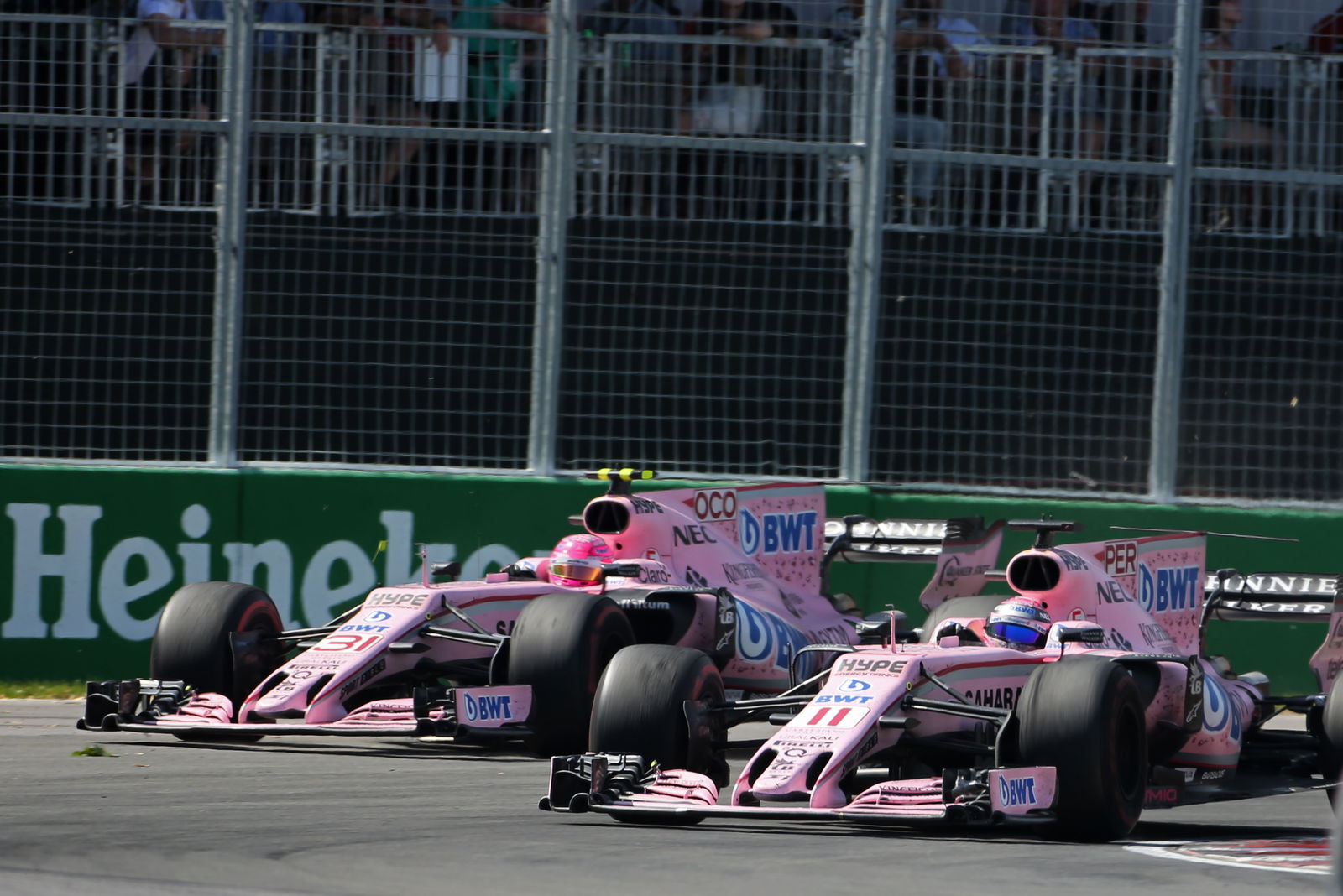 Esteban Ocon driving for Force India