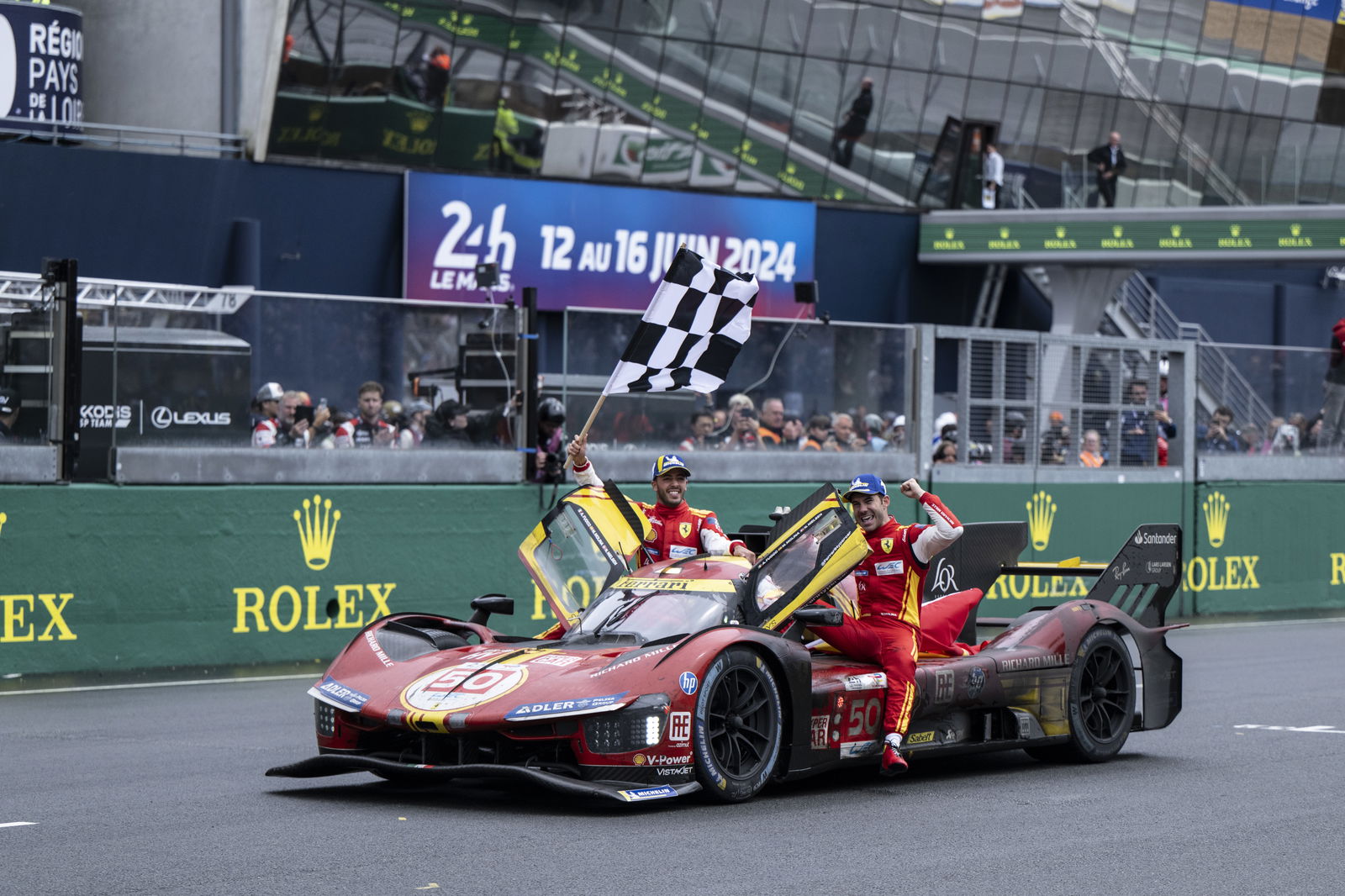 The winning Ferrari 499P at the 2024 24 Hours of Le Mans