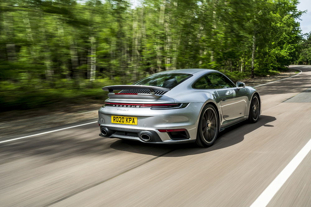 Porsche 992 Turbo S - rear, driving