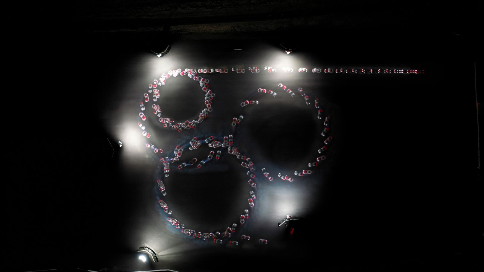 Overhead view of the autonomous drift sequence
