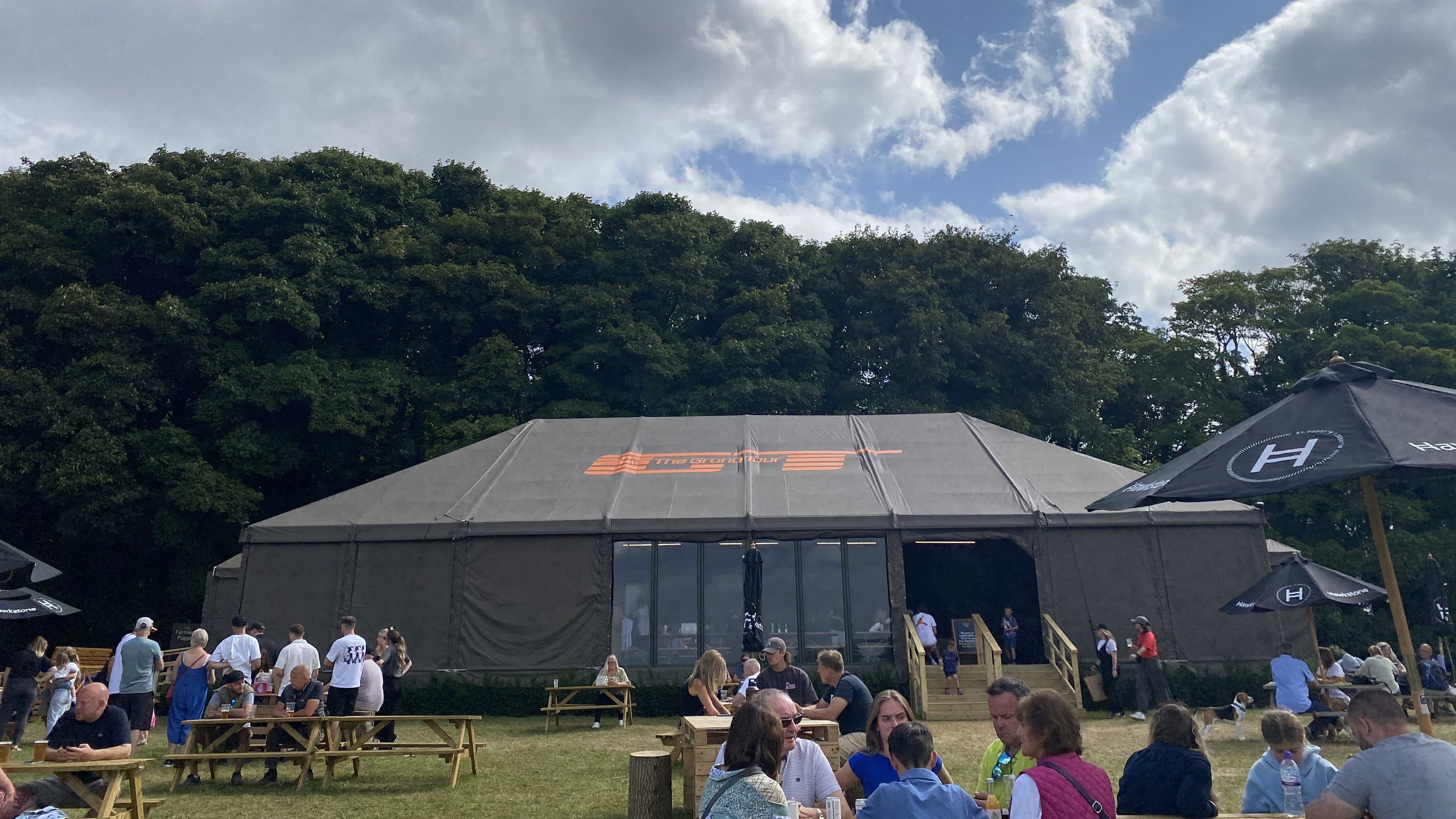 The Grand Tour tent at The Farmer's Dog
