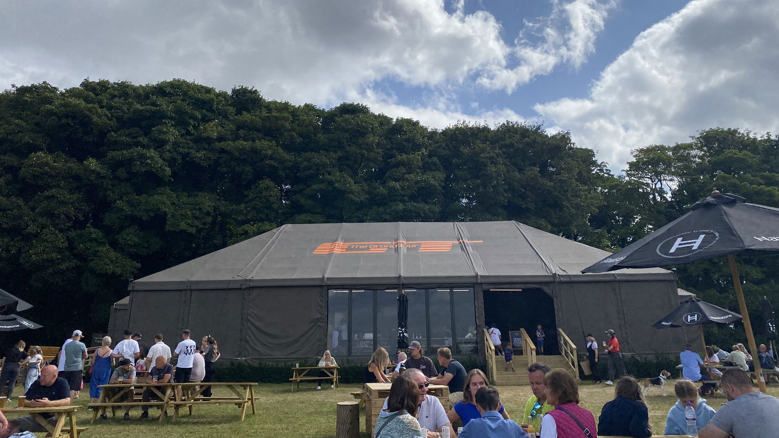 The Grand Tour tent at The Farmer's Dog