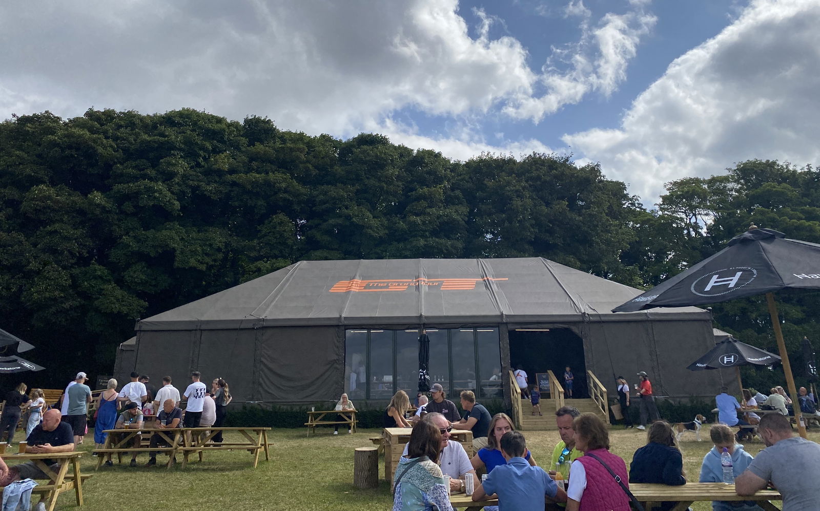 The Grand Tour tent at The Farmer's Dog