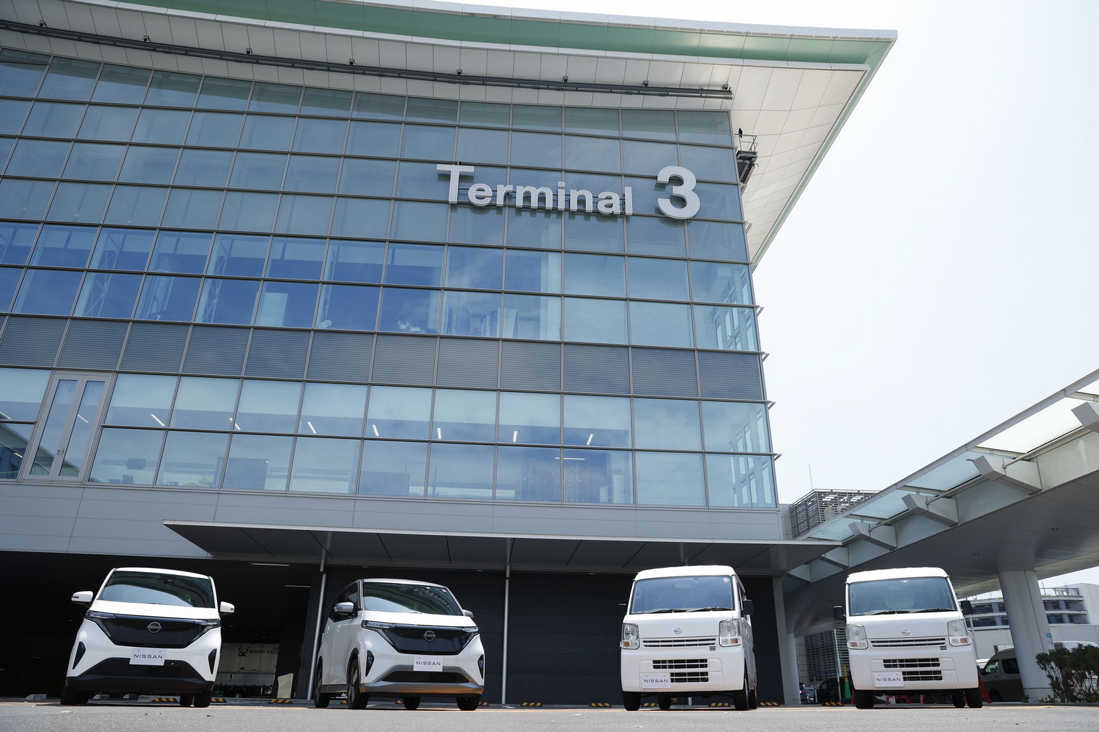 The vans being used to trial the technology at Haneda Airport