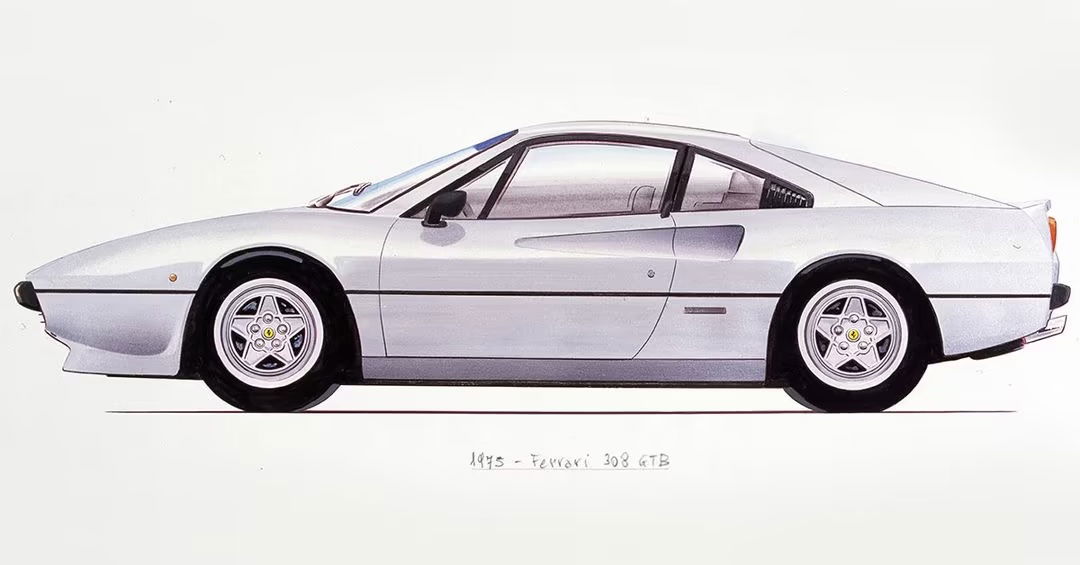 Ferrari 208 GTB drawing