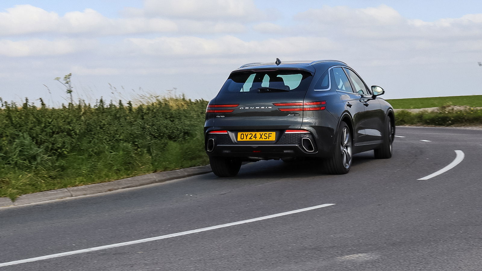 Genesis GV70, Storr Green, rear 3/4 driving