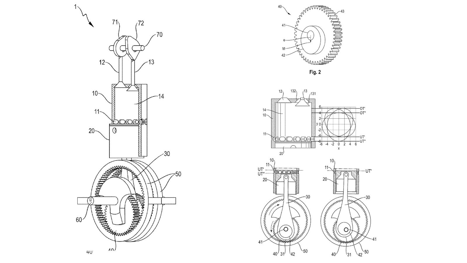 Porsche's six-stroke engine patent diagrams