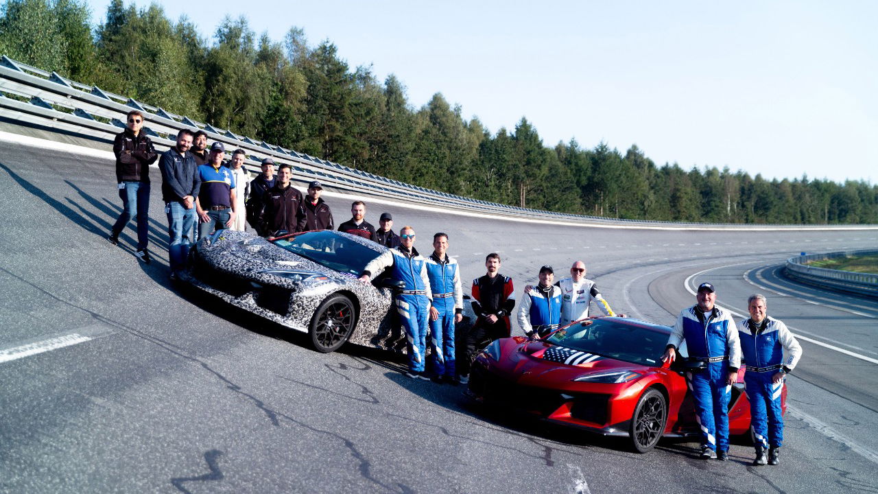 Chevrolet Corvette ZR1 development team with prototypes
