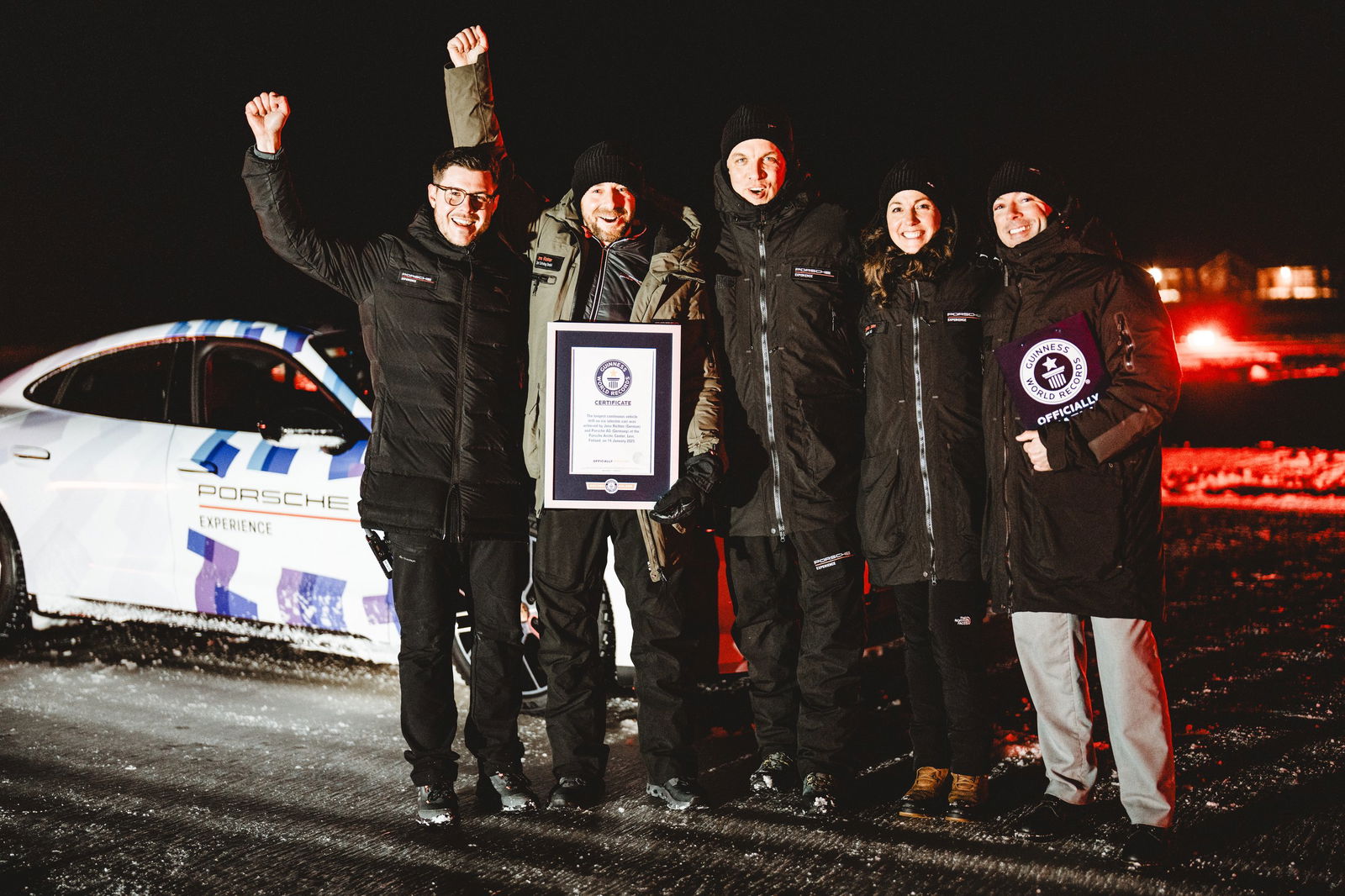 Porsche celebrates Taycan GTS drift world record