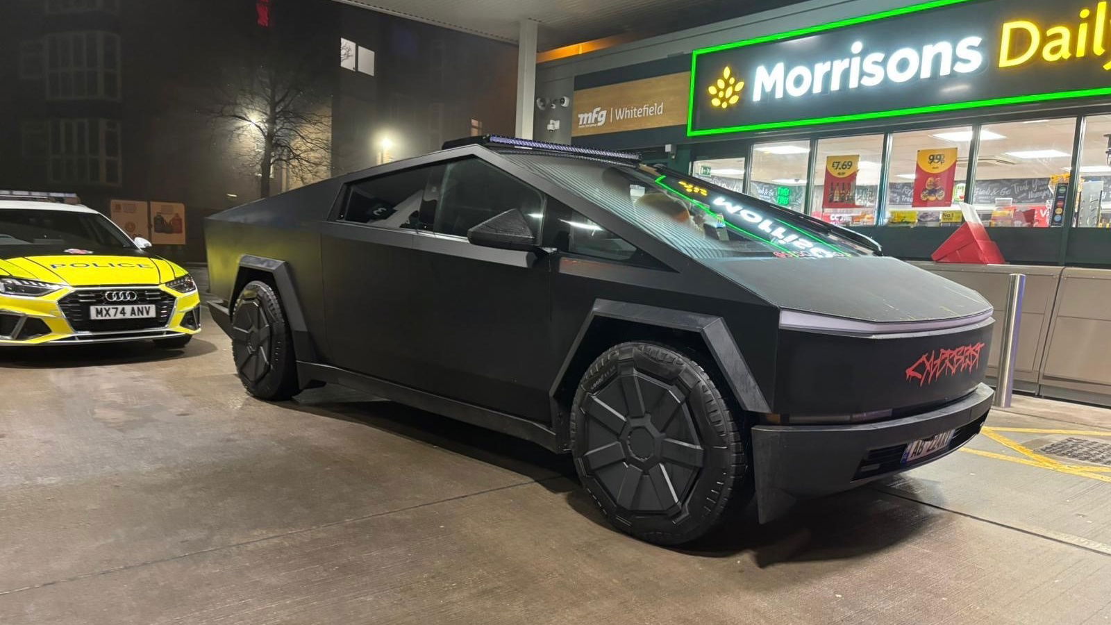 Tesla Cybertruck stopped by Greater Manchester Police