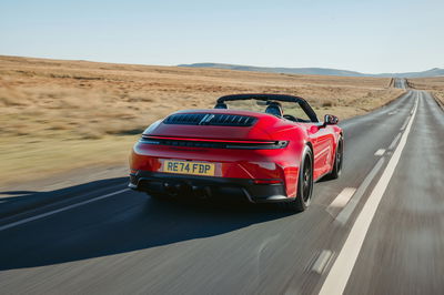 Porsche 911 Carrera 4 GTS Cabriolet - rear, driving