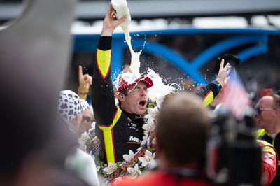 2019 winner Simon Pagenaud celebrates his victory