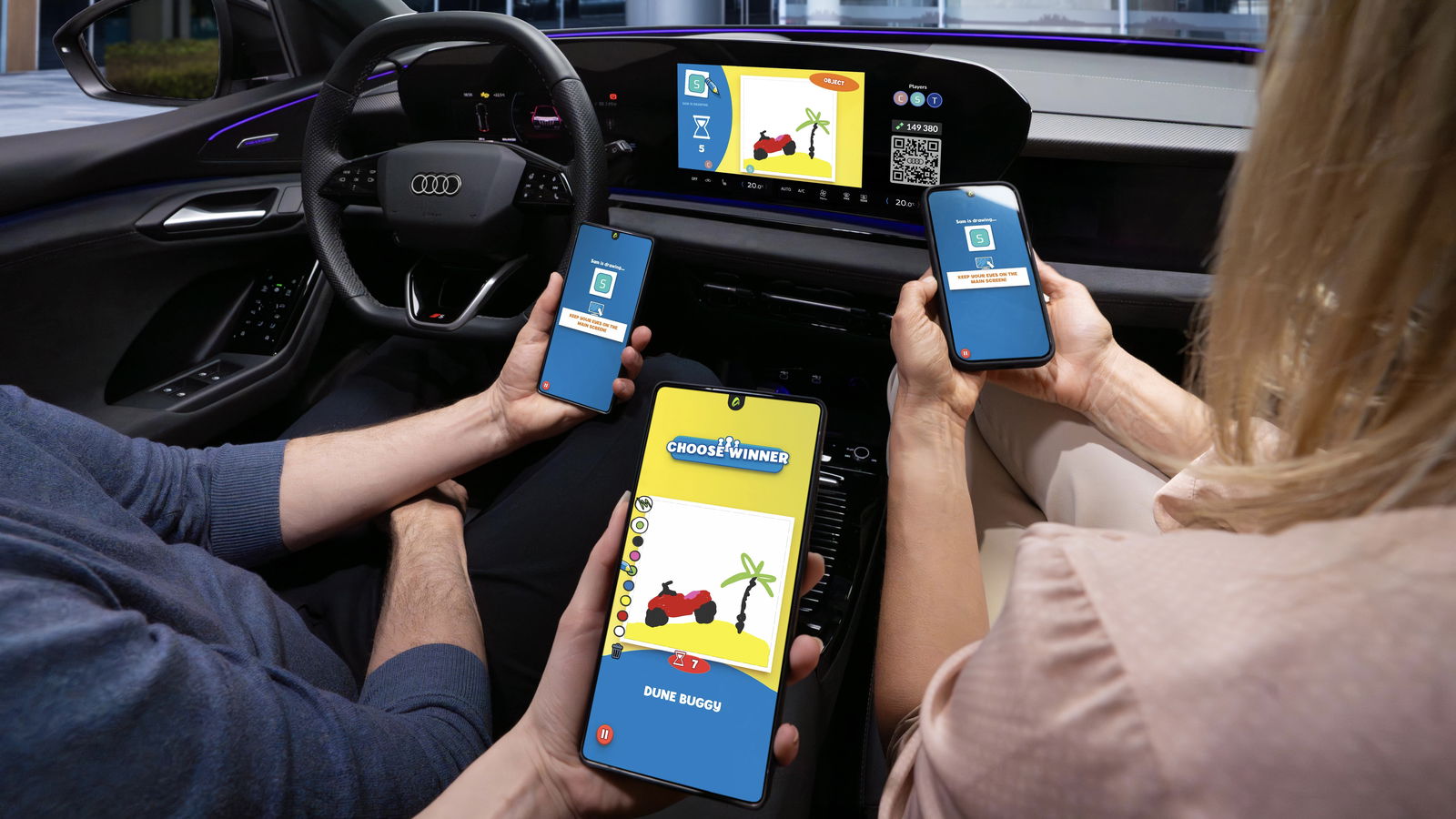 Pictionary in an Audi