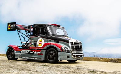 A Freightliner Pikes Peak truck