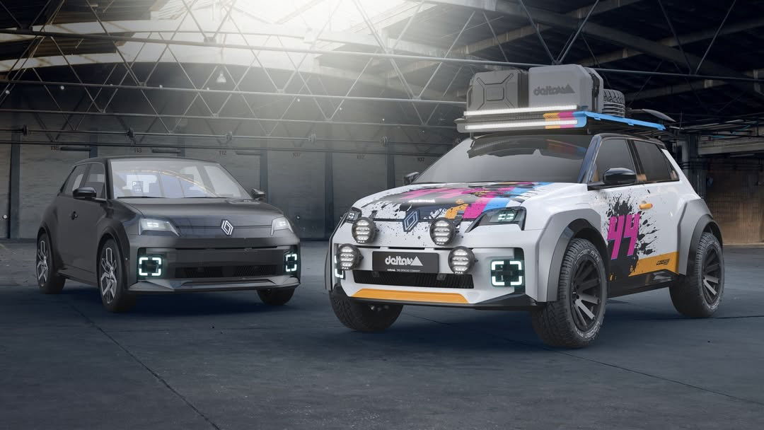 Off-road Renault 5 with standard car