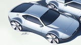 VW EV sports car design sketch - front