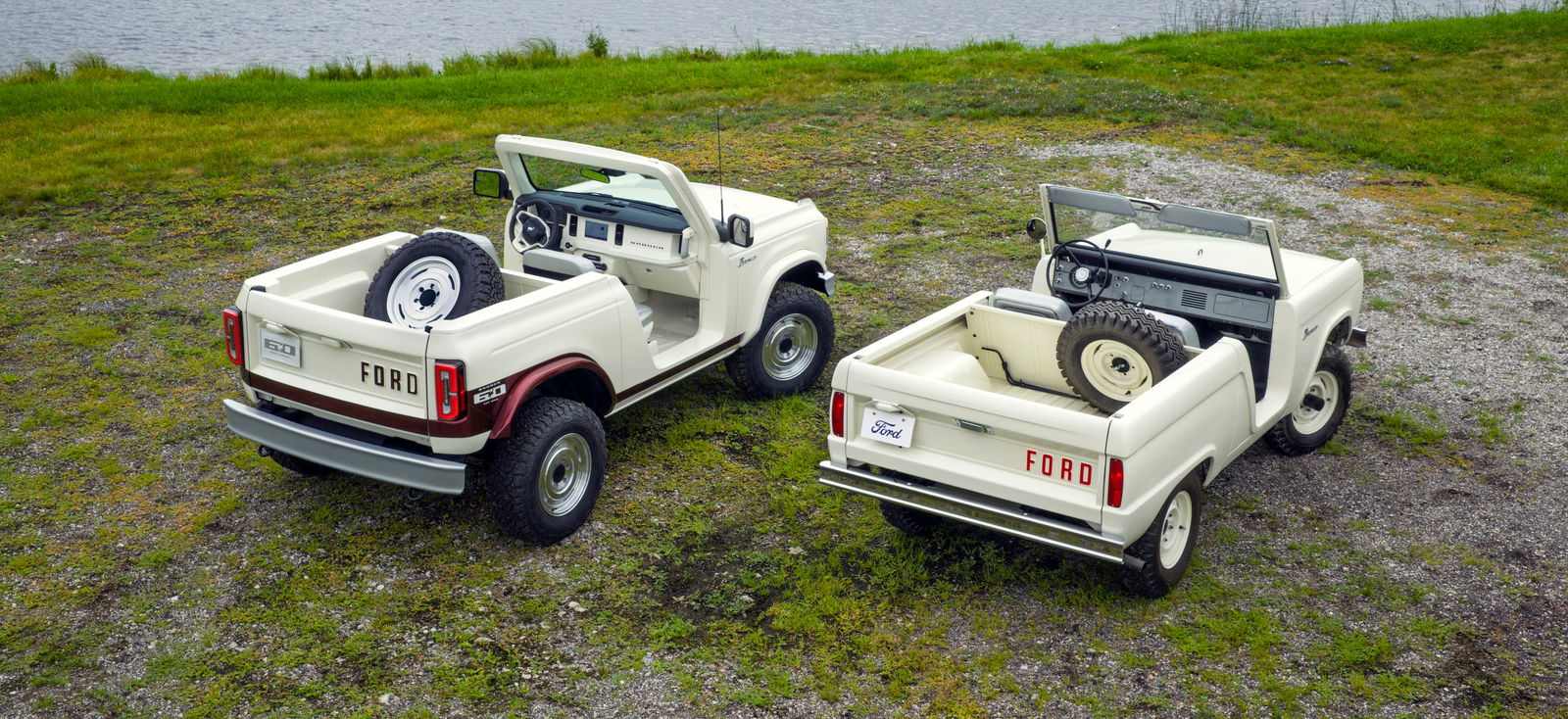 Ford Bronco Roadster concept with original - rear