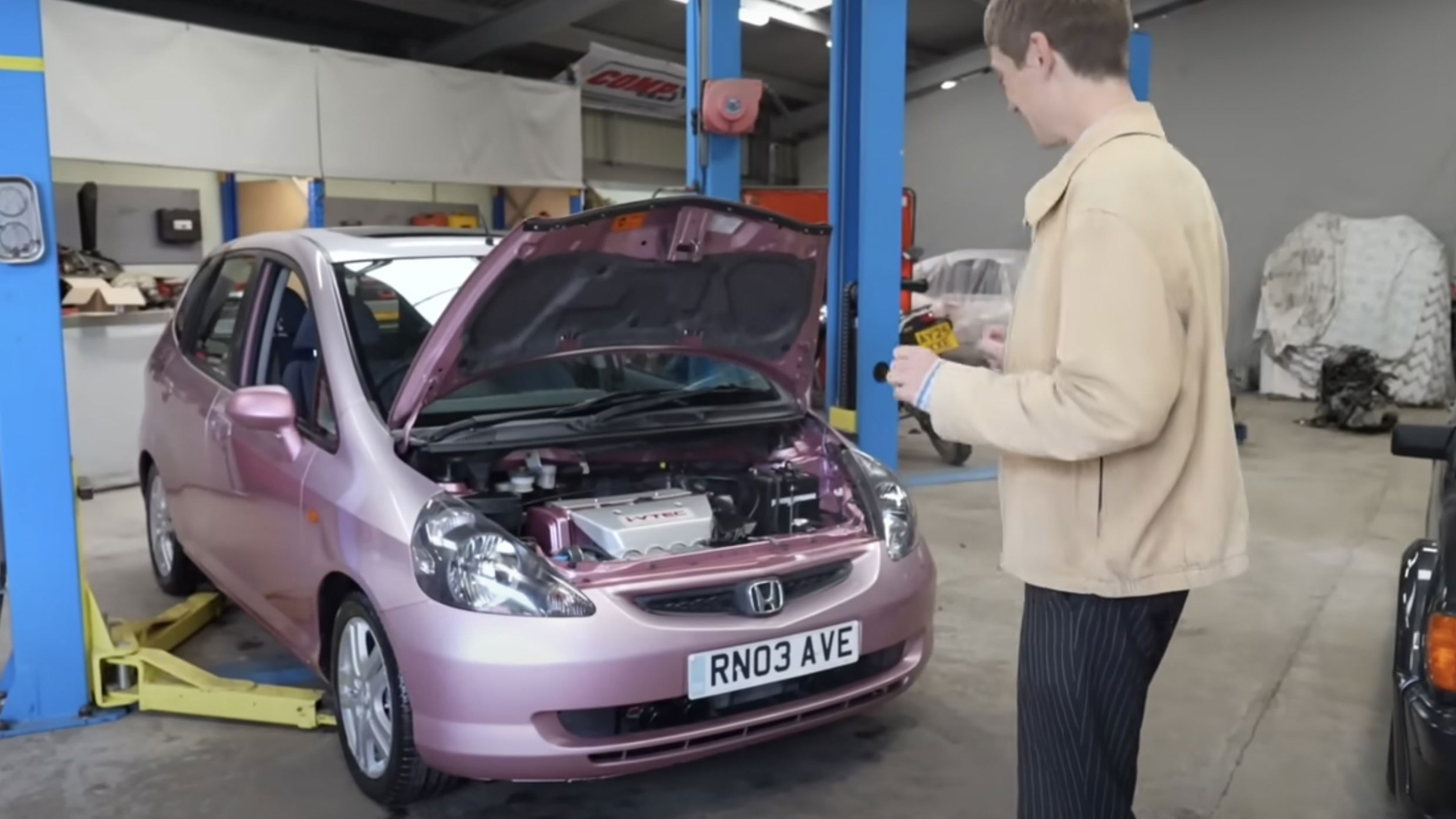 Francis Bourgeois with K20-swapped Honda Jazz