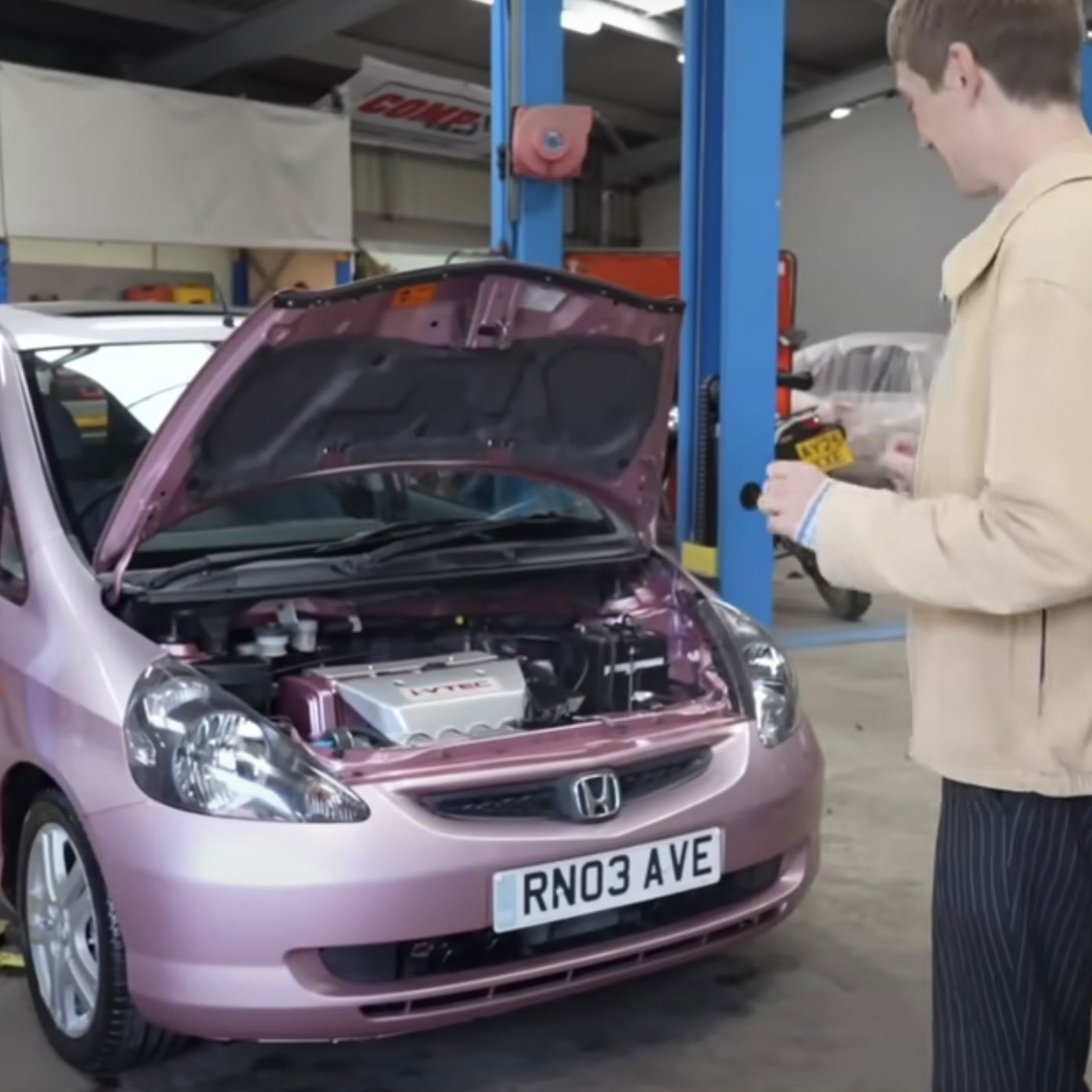 Francis Bourgeois with K20-swapped Honda Jazz