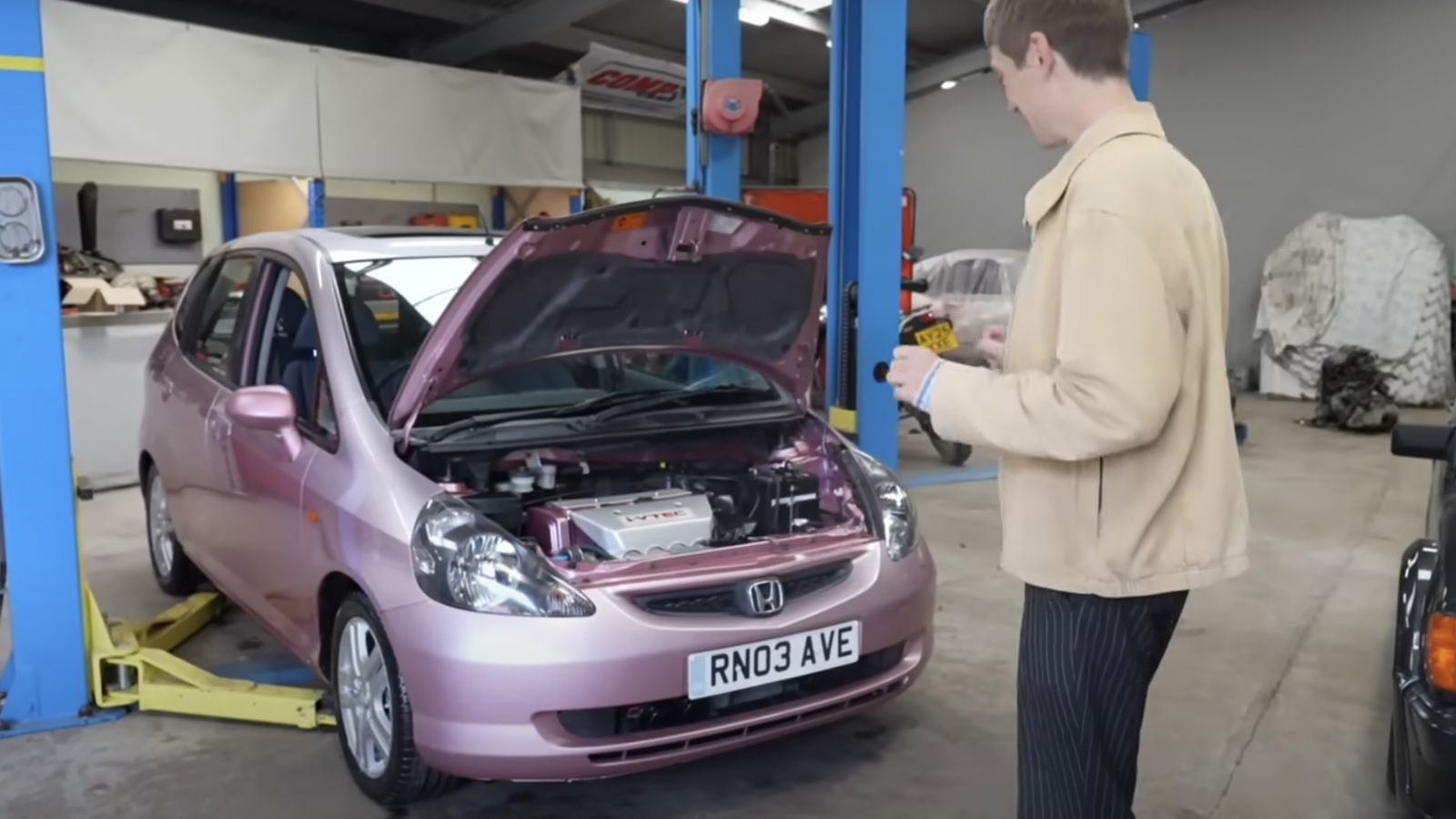 Francis Bourgeois with K20-swapped Honda Jazz