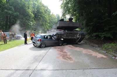 A Learner Driver Is Insanely Lucky To Be Alive After Her Car Was Crushed By A Tank 