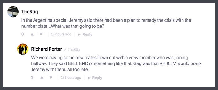 Former Top Gear Script Editor Richard Porter Reveals All In This Brilliant CT AMA 