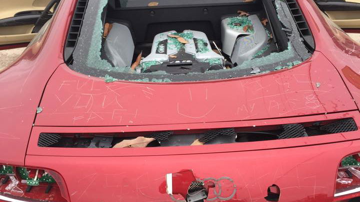 A Cheating Husband's Audi R8 Was Absolutely Wrecked By His Furious Wife