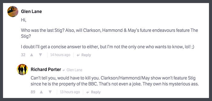 Former Top Gear Script Editor Richard Porter Reveals All In This Brilliant CT AMA 