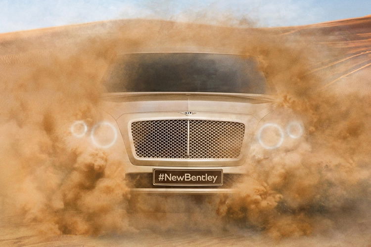 This teaser is the only official image of the Bentley SUV released so far