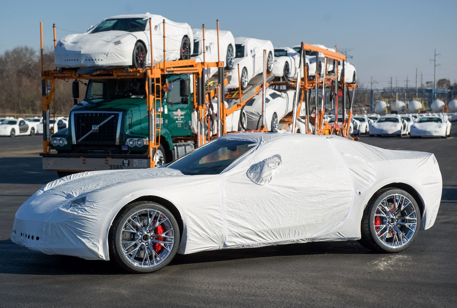 The First C7 Corvette Z06s Are Wrapped Up Like Christmas Presents, Ready To Be Shipped Out