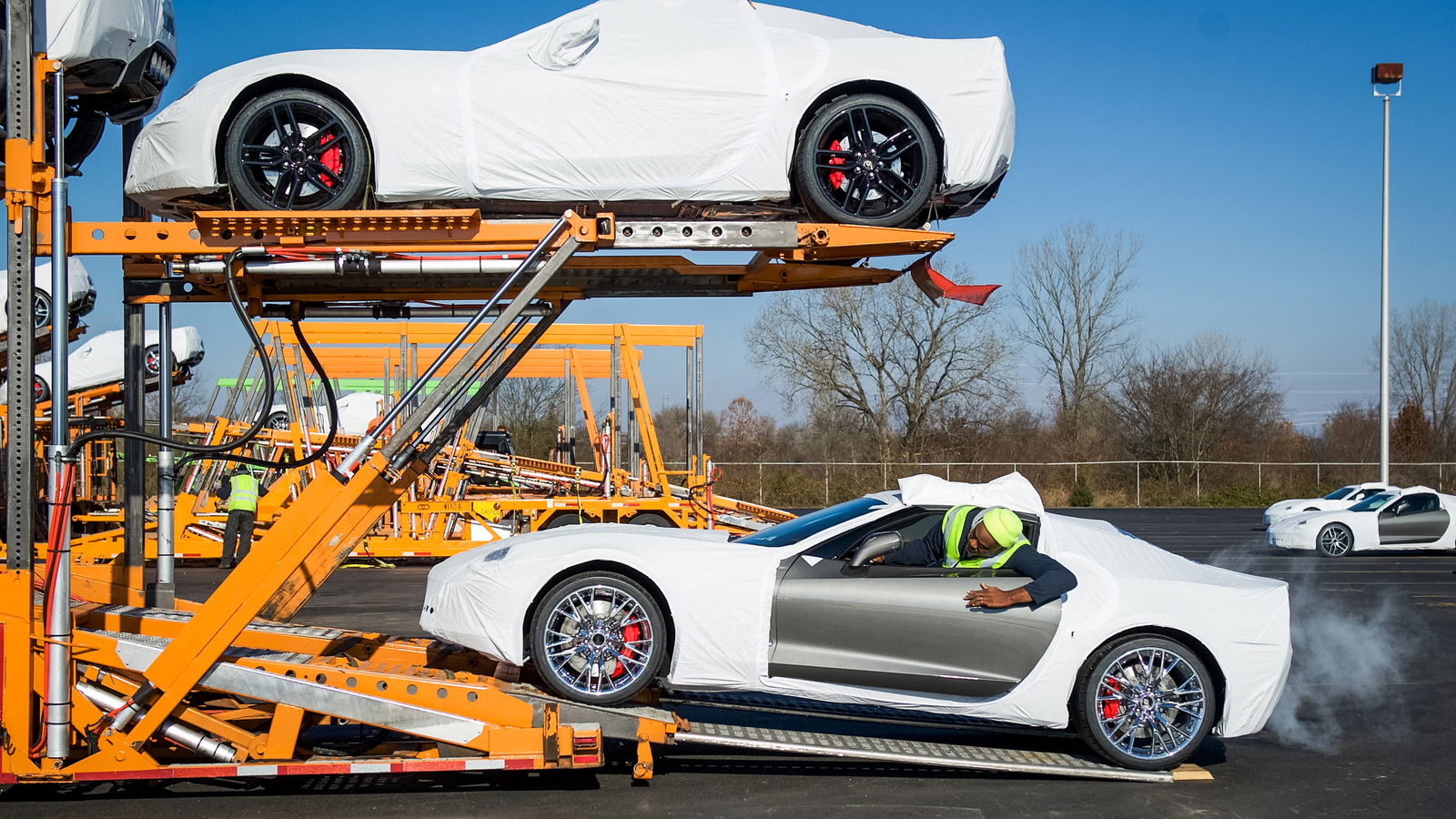 The First C7 Corvette Z06s Are Wrapped Up Like Christmas Presents, Ready To Be Shipped Out