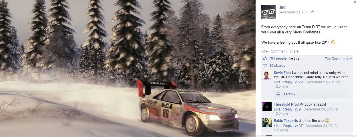Teasers like this led us to believe the next DiRT game would come in 2014 :(