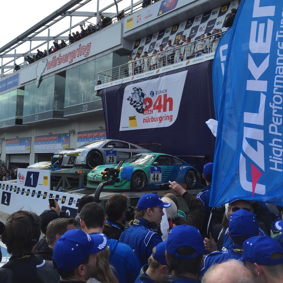 The winning cars were given their own podium